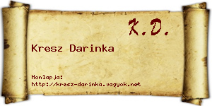 Kresz Darinka névjegykártya